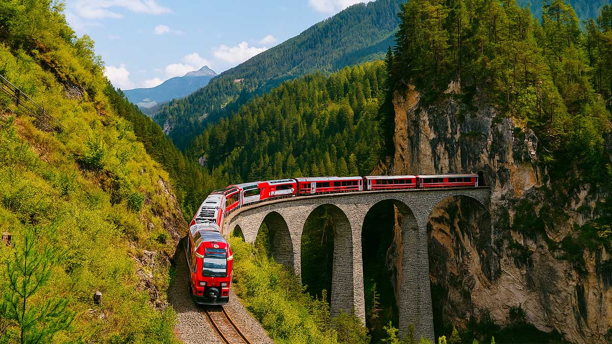 scenic train journeys in Switzerland
