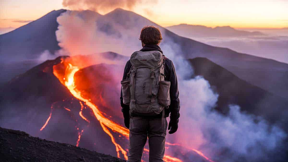 trilhas em vulcões ativos